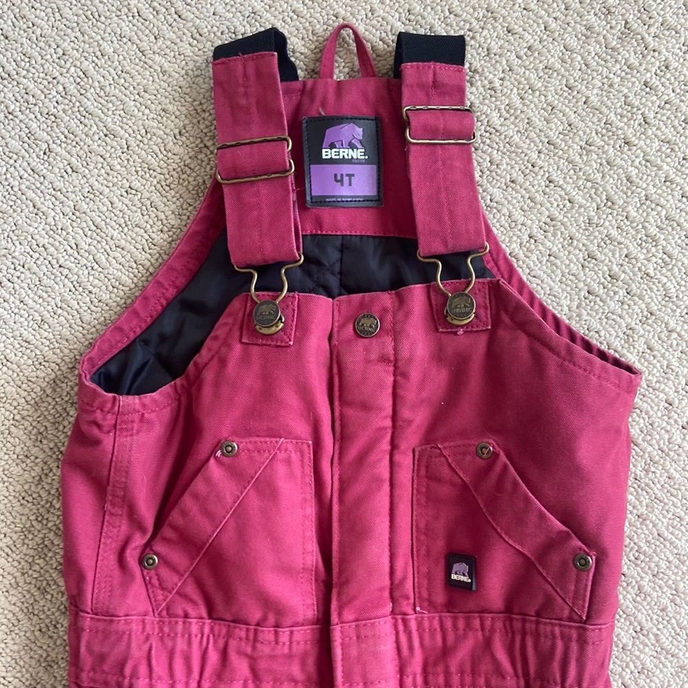 Girls 4T Berne Insulated Overalls
